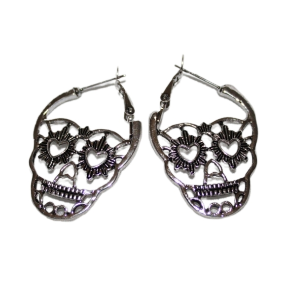 Skull Punk Hoop Earrings - Picture 15 of 16